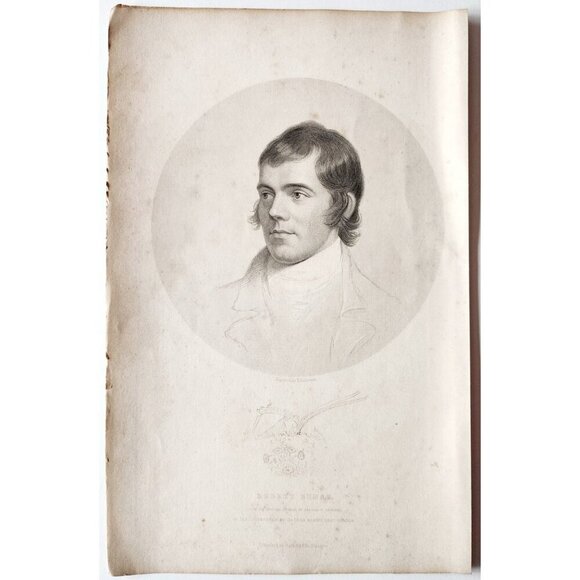 1844 Robert Burns Poet Portrait Engraving Victorian Scotland Skirving DWSS21 - Picture 2 of 2